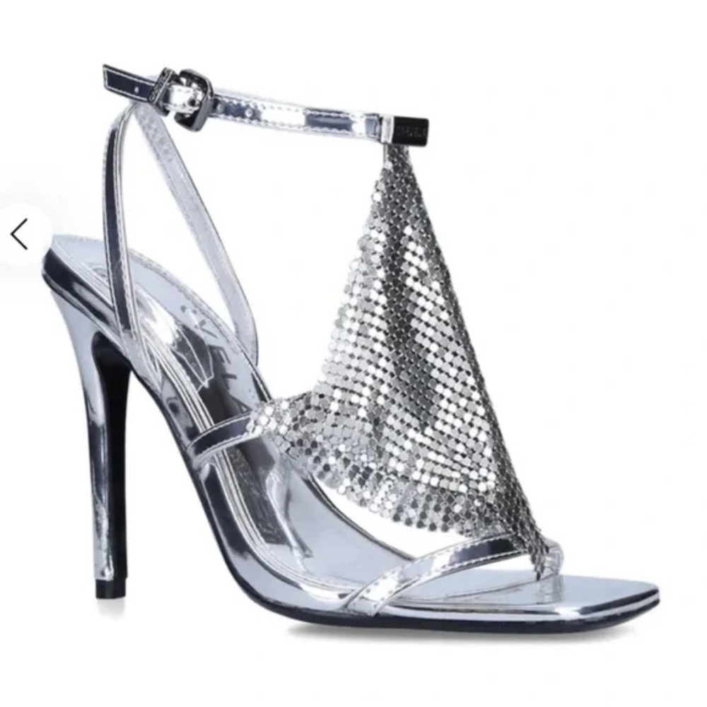 Brand New Silver, Chainmail, “Armour Sandal”, Carvela by Kurt Geiger